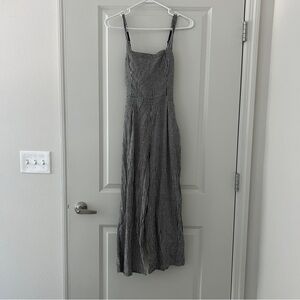 Hollister Gingham Jumpsuit Cropped Legs + Tie Back